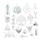 Kitcheniva Antique Wiccan Collection Silver Tone 18 Different Charms